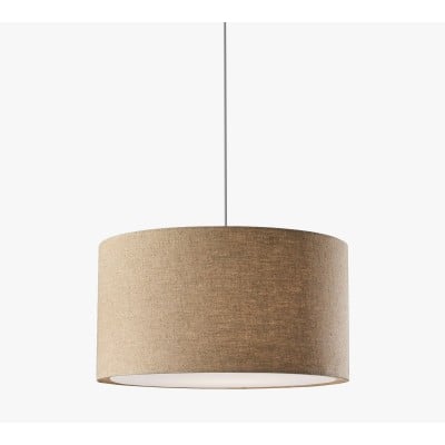 Lampa wisząca Dumora z abażurem materiałowym – lampa wisząca o wzornictwie lnianym HL1556