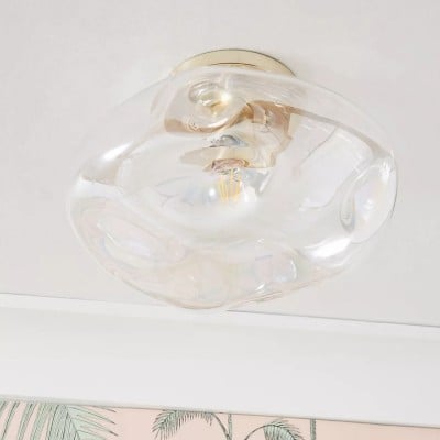 Plafonnier encastré Lightail - Verre irisé avec base en laiton HL1367