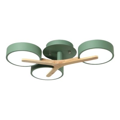 Lampada da soffitto in legno Nordic Disc - LED semi-incasso per camera da letto HL1353