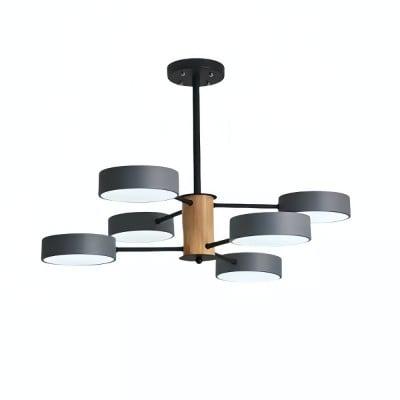 Lampadario scandinavo in legno ramificato - Lampada LED Sputnik Disc HL1352