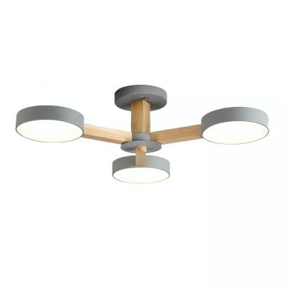 Nordic Wood Ceiling Light - Disc Branched Lamp for Living Room HL1351