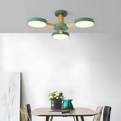Nordic Wood Ceiling Light - Disc Branched Lamp for Living Room HL1351