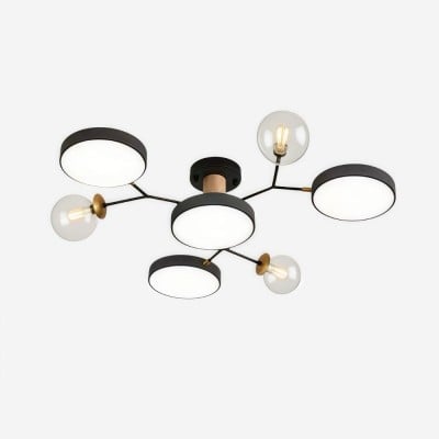 Nordic Branch LED Ceiling Lamp - Round Wood Lamp for Bedroom HL1349