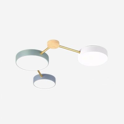 Nordic Circular LED Ceiling Lamp - Wood Branch Lamp for Bedroom HL1347