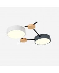 Nordic Circular LED Ceiling Lamp - Wood Branch Lamp for Bedroom HL1347