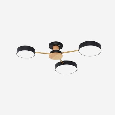 Plafonnier moderne à disque en bois à LED pour salle à manger HL1345