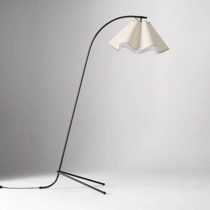 Oslan Scalloped Shade Floor Lamp - Modern Lighting with Arched Base HL1600 Oslan Scalloped Shade Floor Lamp - Modern Lighting with Arched Base HL1600
