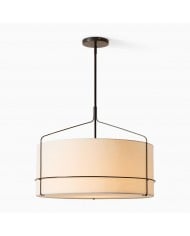 Suspension moderne en verre côtelé Pelviona - Plafonnier givré et laiton HL1441