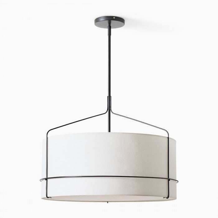Lámpara colgante de lino Horelia - Lámpara colgante con forma de tambor nórdico HL1491 Lámpara colgante de lino Horelia - Lámpara colgante con forma de tambor nórdico HL1491