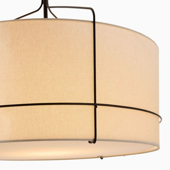 Lniana lampa wisząca Horelia - Nordic Lampa wisząca w kształcie bębna HL1491 Lniana lampa wisząca Horelia - Nordic Lampa wisząca w kształcie bębna HL1491