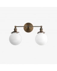 Lumio Globe Doppelkugel-Wandleuchte für den Waschtisch – rustikale Bauernhaus-Badezimmer-Wandleuchte HL1698