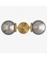 Conique Doppel-Wandleuchte aus Metall in Schwarz mit kegelförmigen Schirmen – Industrielle Wandleuchte für Spiegel HL1689