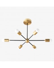 Glorica Glass Brass Chandelier Lighting - Contemporary Glass Multi-Light Hanging Fixture HL1767