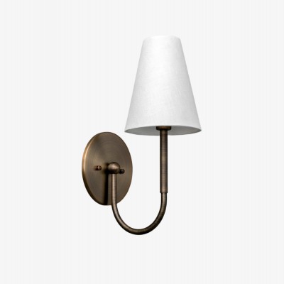 Traditionelle Wandleuchte der Curva Metal Collection – Messing-Finish mit Schirm HL1761