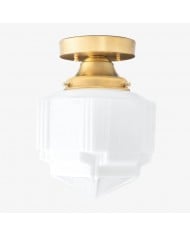 Glorica Glass 12 Inch Globe Ceiling Light - Frosted Glass Art Deco Pendant And Flush Mount HL1724