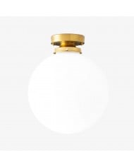 Glorica Glass Geometric Brass Ceiling Light - Hand-Blown Globe Design HL1725
