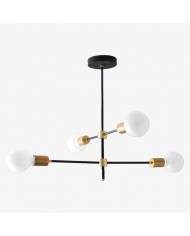 Lampadario a globo in vetro satinato Glorica Glass - Illuminazione moderna in ottone per soggiorno HL1741