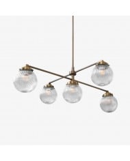 Lampadario Sputnik Mobilux Line Mid Century Gold - Apparecchio geometrico in ottone HL1687
