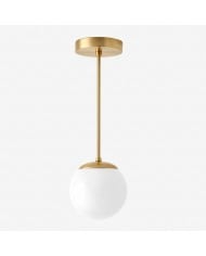 Bellina Radner Pendant Light – Colored Glass Shade with Brass Detail for Modern Spaces HL1640