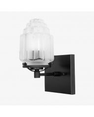 Tierlux Glass Vanity Light - Art Deco Bathroom Fixture with Skyscraper Shades HL1660