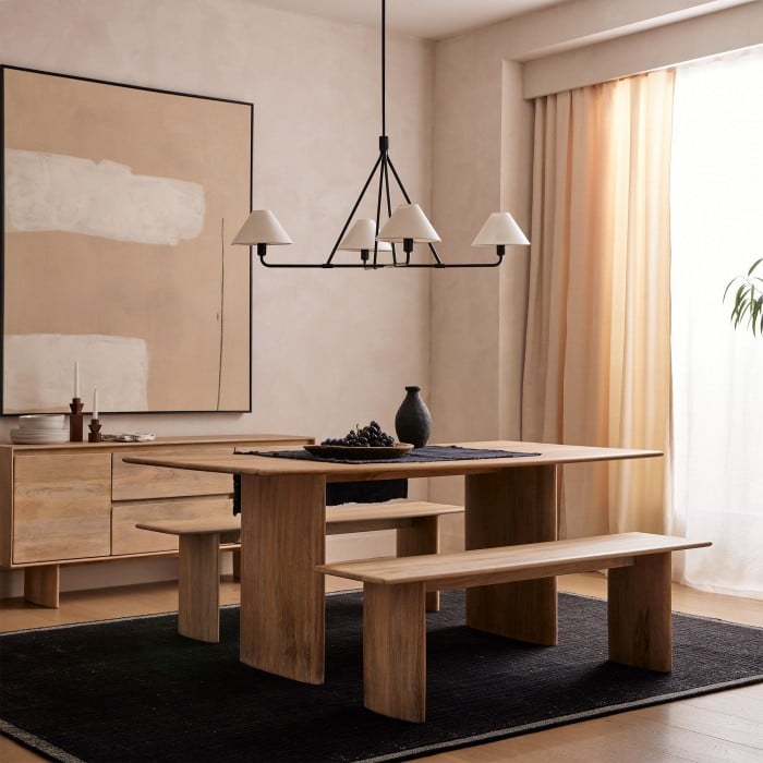 Lampa wisząca Diora – nowoczesna metalowa oprawa z kloszami lnianymi HL1499 Lampa wisząca Diora – nowoczesna metalowa oprawa z kloszami lnianymi HL1499