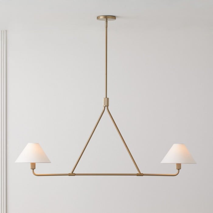 Lampa wisząca Diora – nowoczesna metalowa oprawa z kloszami lnianymi HL1499 Lampa wisząca Diora – nowoczesna metalowa oprawa z kloszami lnianymi HL1499