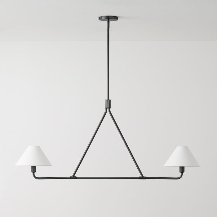 Lampa wisząca Diora – nowoczesna metalowa oprawa z kloszami lnianymi HL1499 Lampa wisząca Diora – nowoczesna metalowa oprawa z kloszami lnianymi HL1499
