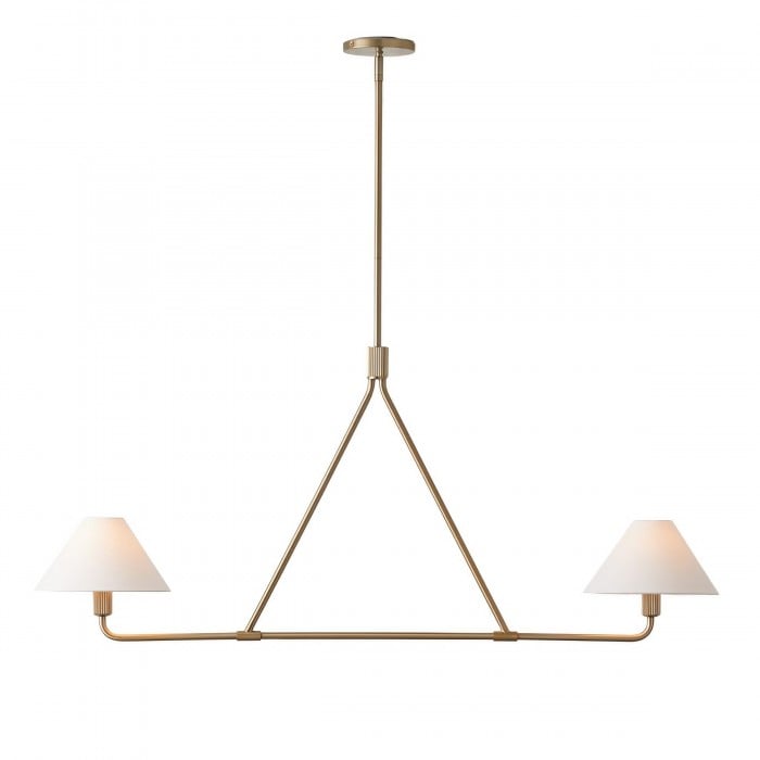 Lámpara colgante Diora - Moderna lámpara de metal con pantallas de lino HL1499 Lámpara colgante Diora - Moderna lámpara de metal con pantallas de lino HL1499