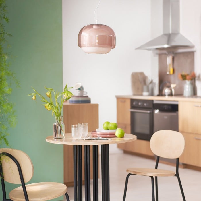 Dubbel sfärisk glashänglampa - Färgglad sovrumslampa HL1094 Dubbel sfärisk glashänglampa - Färgglad sovrumslampa HL1094