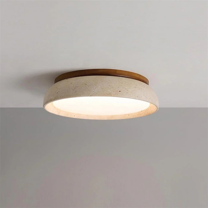 Rund travertin taklampa - Modern trälampa för matsal HL1297 Rund travertin taklampa - Modern trälampa för matsal HL1297