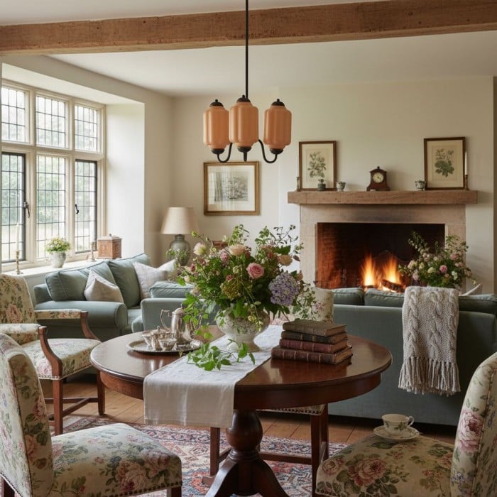 Lustre vintage en verre Eloise - Décoration d'intérieur en verre laiteux HL1651