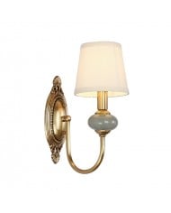 Classic Fabric Shade Sconce - Ceramic Wall Light for Hallway or Bedroom HL1805