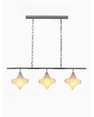 Lindi – übergroßer Anhänger mit Wellenschliff aus gealtertem Messing und Leinen HL1803