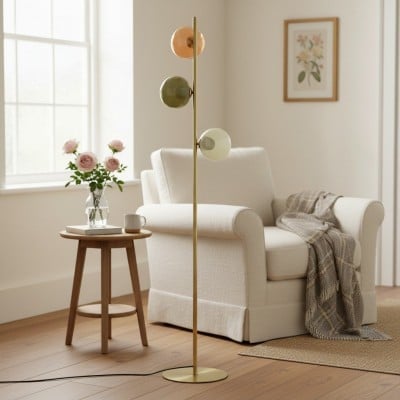 Opal Glass Floor Lamp - Modern Standing Light HL1779