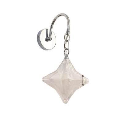 Art Deco Star Wall Sconce - Frosted Glass Light for Hallway - Astris Selene HL1797