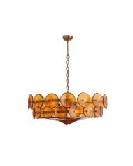 Art Deco Astris Star Chandelier - Frosted Glass Deco Fixture for Dining Room HL1791