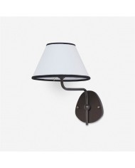 Lindi - Wandleuchte aus gealtertem Messing und Leinen mit Wellenkante HL1804