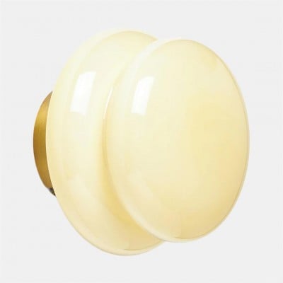 Orra Lámpara de pared vintage de cristal opalino - Aplique redondo clásico para salón HL1783