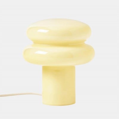 Orra Liten opalbordslampa - svampformad glaslampa för vardagsrum HL1782