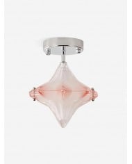 Glorica Glass Mid Century Semi Flush Ceiling Light - White Opal Glass Globe Fixture HL1730