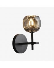 Vintage Brass Marble Wall Sconce - Natural Linen Shade HL1823