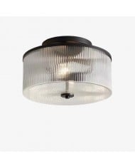 Vintage Industrial Ceiling Light - Black Metal Flush Mount HL1809