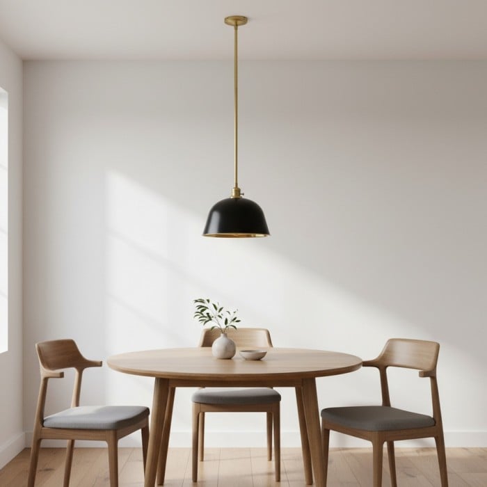 Forvara Metal Pole Pendant Light - Bell Diffuser Design for Kitchen Islands HL1563