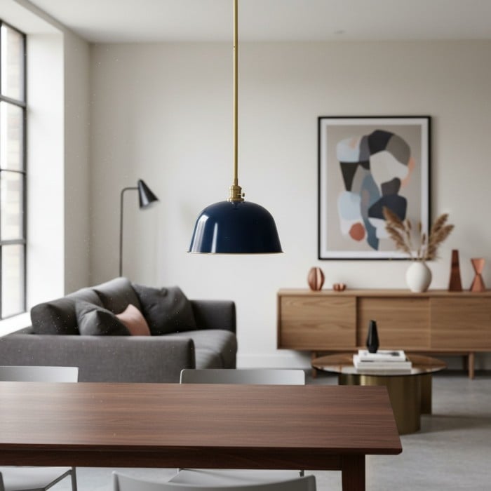 Forvara Metal Pole Pendant Light - Bell Diffuser Design for Kitchen Islands HL1563