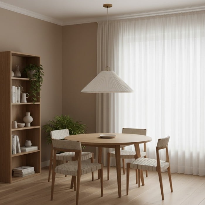 Lindi - oversized geschulpte hanger van verouderd messing en linnen HL1803 Lindi - oversized geschulpte hanger van verouderd messing en linnen HL1803