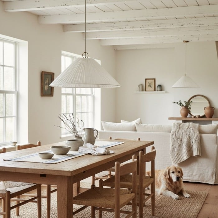 Lindi – übergroßer Anhänger mit Wellenschliff aus gealtertem Messing und Leinen HL1803