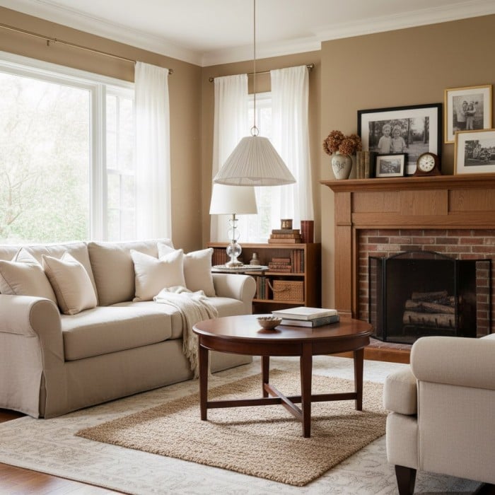 Lindi - Kleine Pendelleuchte aus gealtertem Messing und Leinen mit Wellenschliff HL1800