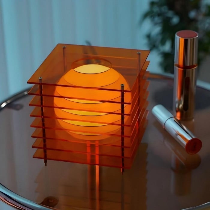 Mondförmige geometrische Würfel-Tischleuchte - Atmosphärische Lichtkugel HL1831