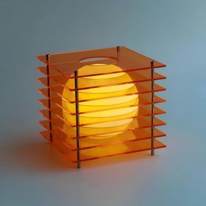 Mondförmige geometrische Würfel-Tischleuchte - Atmosphärische Lichtkugel HL1831