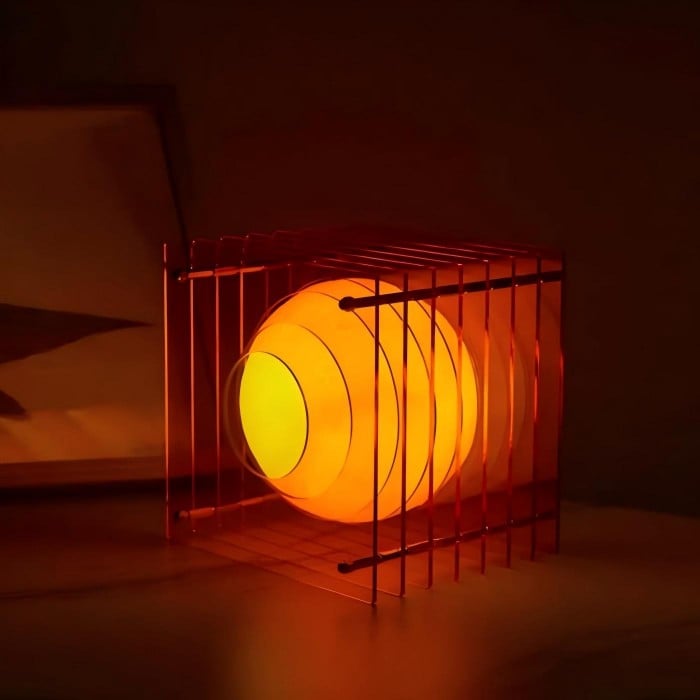 Mondförmige geometrische Würfel-Tischleuchte - Atmosphärische Lichtkugel HL1831